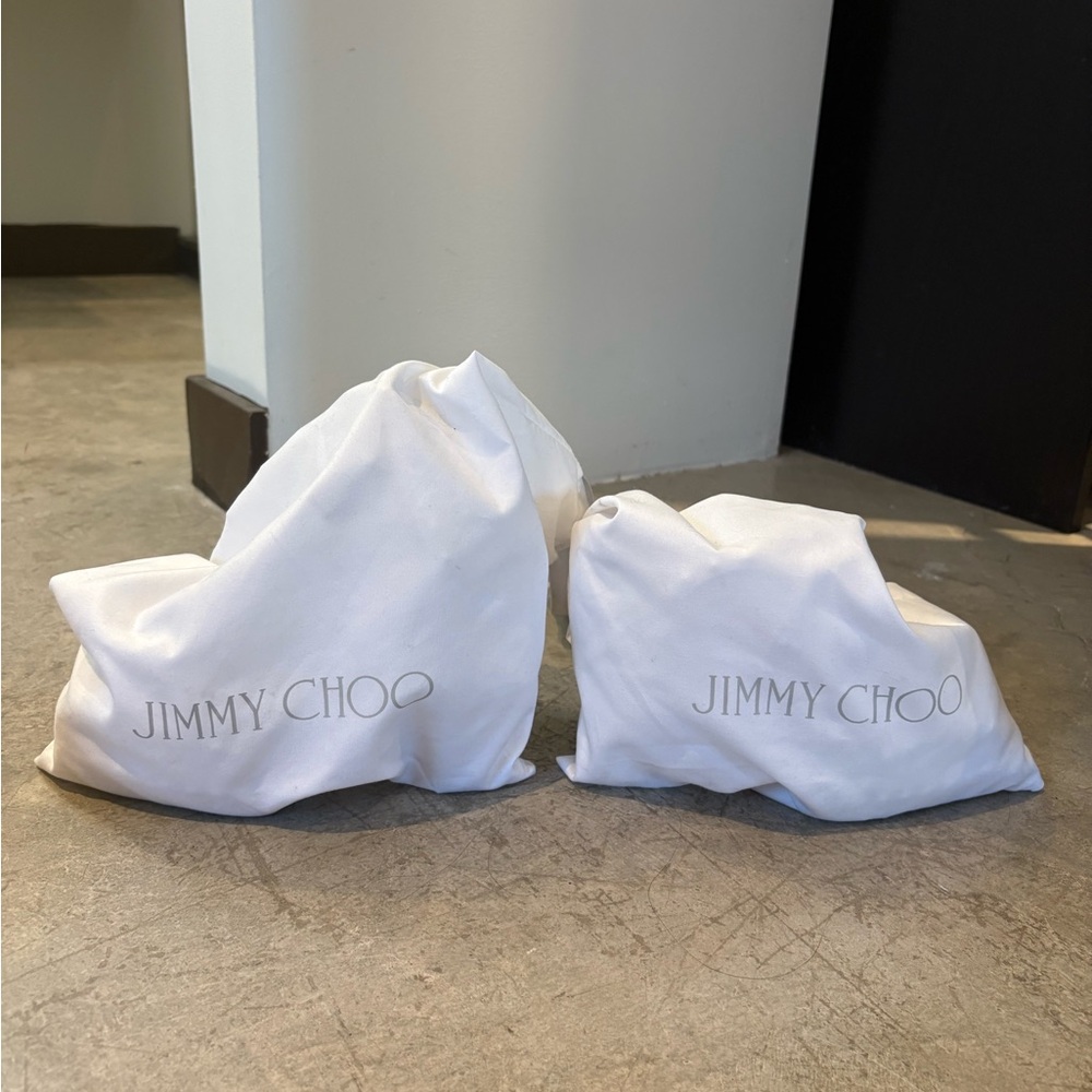 Jimmy Choo Pearl-Studded Ivory Heels - Picture 7 of 14